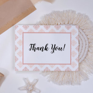 Carte De Remerciements Soft Peachy Blush Damask