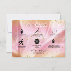 Carte De Remerciements Soins aux bougies modernes en or et en Parties sci