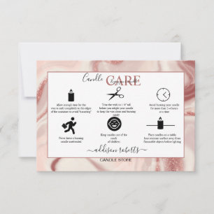 Carte De Remerciements Soins aux bougies rose esthétique