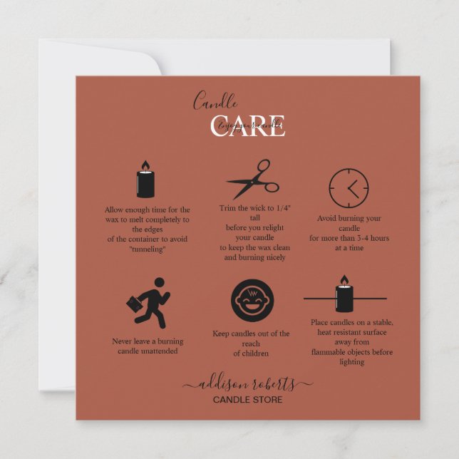 Carte De Remerciements Soins aux chandelles Orange Professional (Devant)