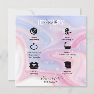 Carte De Remerciements Soins de bijoux esthétiques roses