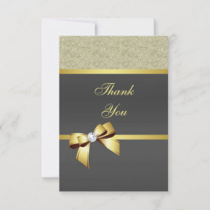 Carte De Remerciements Soirée d'Anniversaire Gold & Black