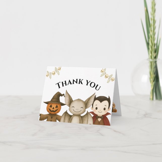 Carte De Remerciements Soirée déguisée Halloween (Devant)