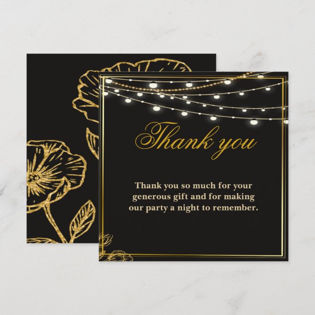 Carte De Remerciements Soiree double élégant (Devant / Derrière)