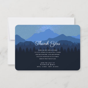 Carte De Remerciements Soirée Sympathie Starry Mountain