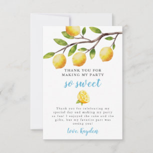 Carte De Remerciements Soit Sweet Lemon Boys fête d'anniversaire 
