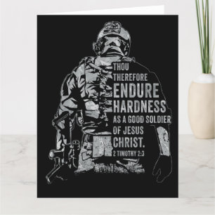 Carte De Remerciements Soldat de Jésus-Christ - Armée de la Foi chrétienn