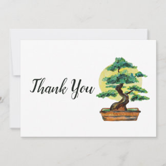 Carte De Remerciements Soleil de Bonsai Tree