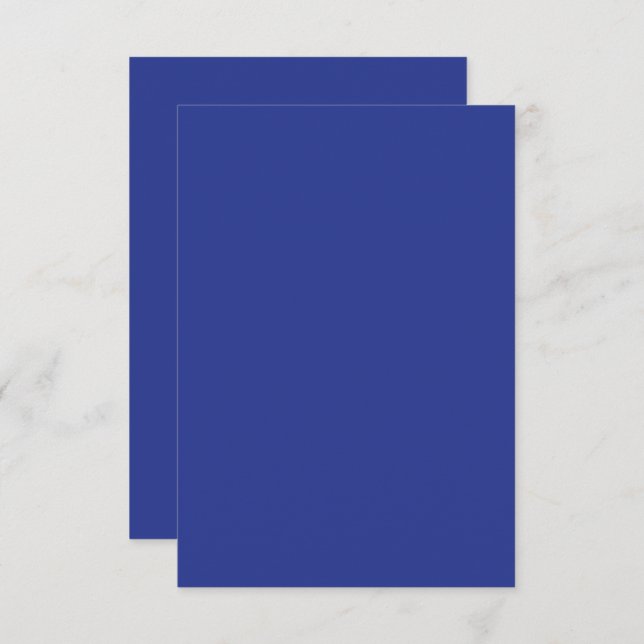 Carte De Remerciements Solid Deep Blue Backdrop | Bold Minimalist Design (Devant / Derrière)