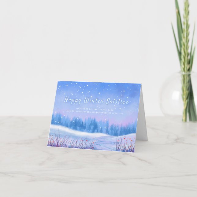 Carte De Remerciements Solstice d'hiver Yule HolidayCard "Retourner la lu (Devant)