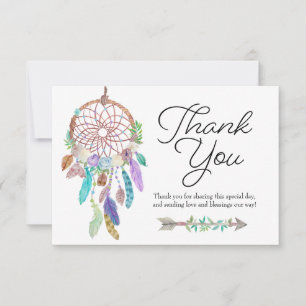 Carte de remerciements sombre de Boho Dreamcatcher