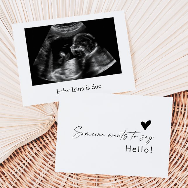 Carte De Remerciements Someone wants to Say Hello Baby Announcement Card (Créateur téléchargé)