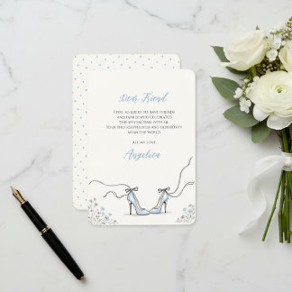 Carte De Remerciements Something Blue Heels Baby Shower sur le thème du m
