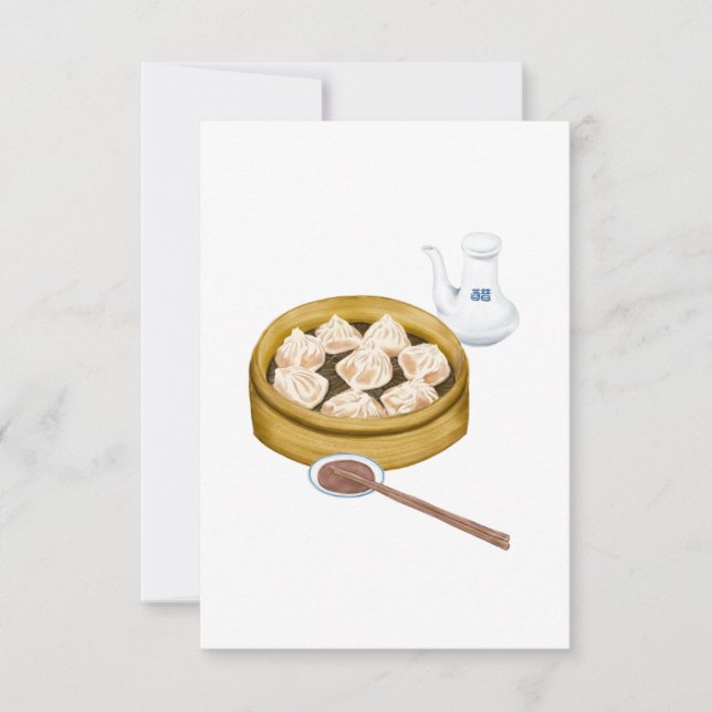 Carte De Remerciements Somme de Dim| XiaoLongBao| 小 笼 包 (Devant)