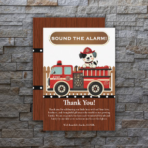 Carte De Remerciements Sonne l'alarme ! Baby shower de camion moderne