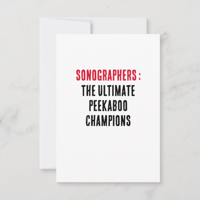 Carte De Remerciements Sonographes : Les champions du peekaboo (Devant)