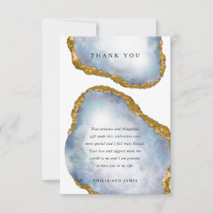 Carte De Remerciements Sophistication Agate Pearl Mariage d'or Photo