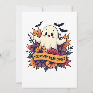 Carte De Remerciements Sorta Sweet Sorta Éffrayant Halloween Fantôme Auto