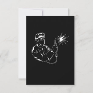 Carte De Remerciements Souder Silhouette Cute Shadow Crafsman Dons