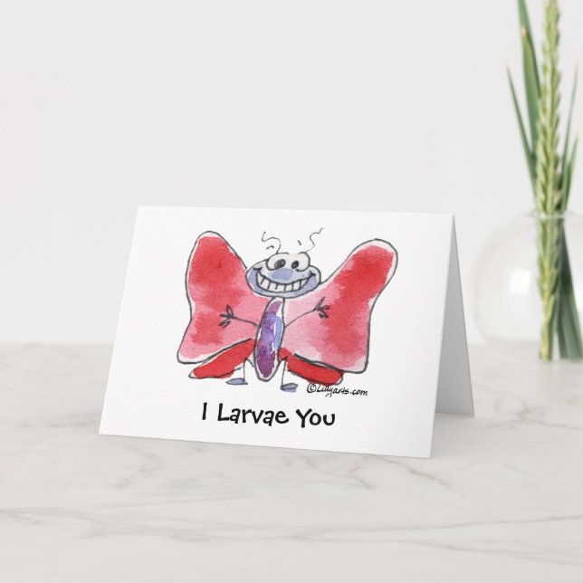 Carte De Remerciements Souhaits volants Je Vous Larve Foldcard (Devant)