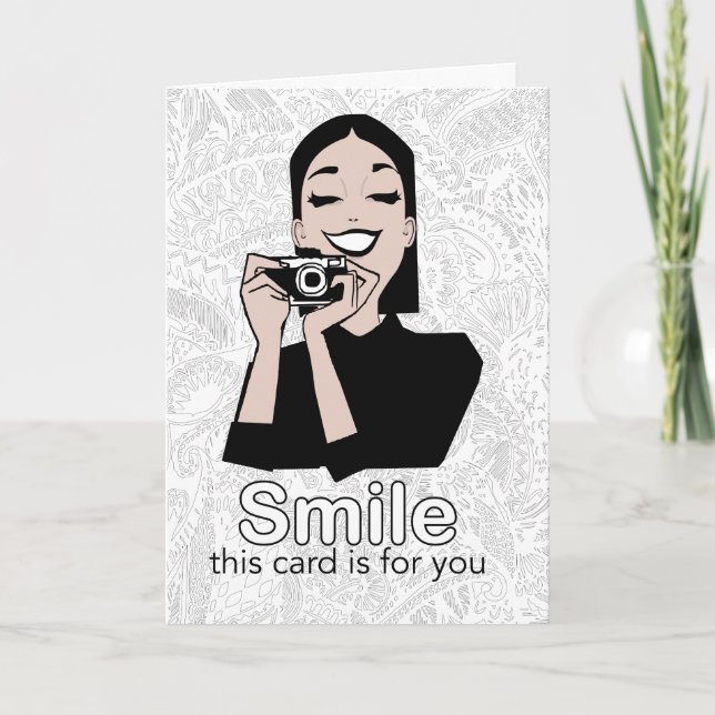 Carte De Remerciements Souriez, je pense à vous (Devant)