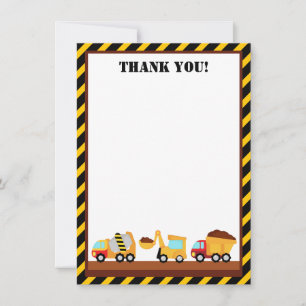 Carte De Remerciements SOUS CONSTRUCTION Remerciements Notes