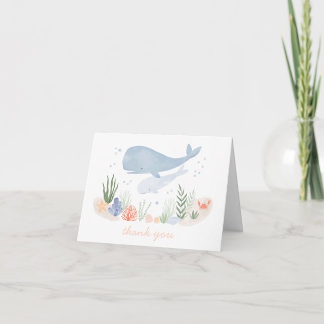 Carte De Remerciements Sous la fête d'anniversaire de la mer (Devant)