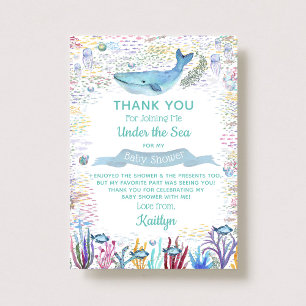 Carte De Remerciements Sous la mer   Baby shower à thème océanique