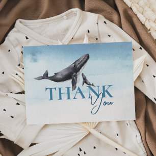 Carte De Remerciements Sous l'océan Baby Shower Baleine de mer