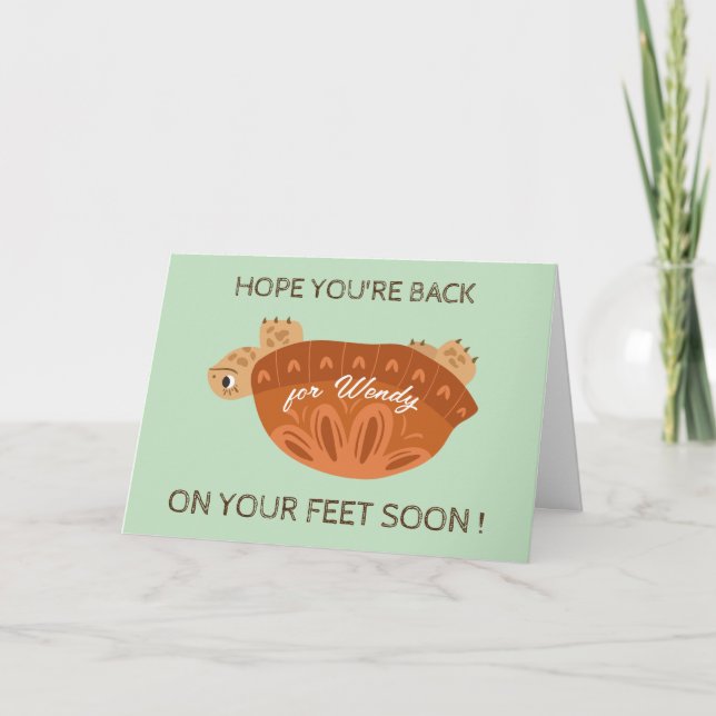 Carte De Remerciements soutien chirurgical - retour sur pieds - Bien vite (Devant)