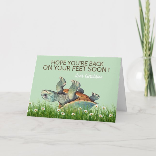 Carte De Remerciements soutien chirurgical - retour sur pieds - Bien vite (Devant)