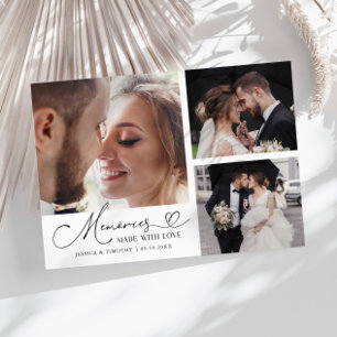 Carte De Remerciements Souvenirs Réalisés Avec Amour Mariage Blanc Multi
