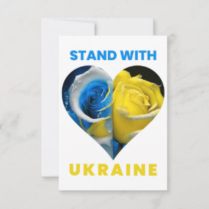 Carte De Remerciements Soyez Avec L'Ukraine, Ukraine Coeur Drapeau, Ukrai