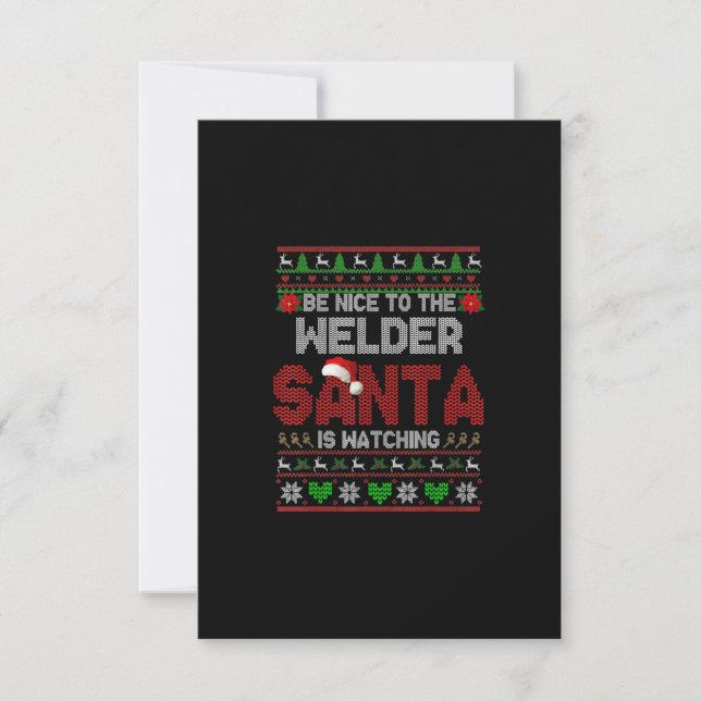 Carte De Remerciements Soyez Gentil Avec Votre Soudeur Drôle Soudain Noël (Devant)