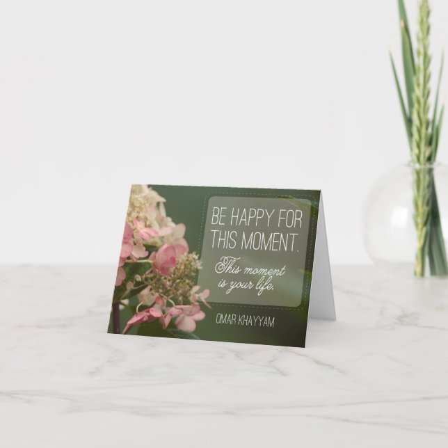 Carte De Remerciements "Soyez heureux pour ce moment" (Devant)