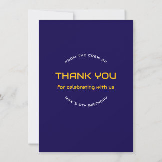 Carte De Remerciements  Space Explorer Astronaut Birthday Thank You Card 
