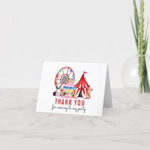 Carte De Remerciements Spectacle de cirque chic Carnaval Clowns Ballons A