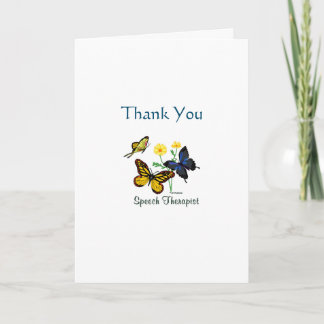 Carte De Remerciements Speech Therapeuist Butterflies