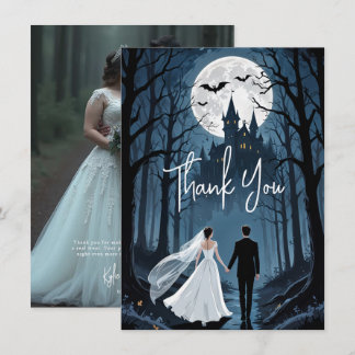 Carte De Remerciements Spooky Forest Haunted Castle Wedding TLW26