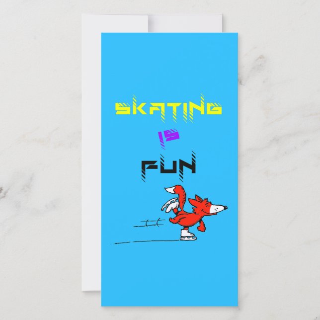 Carte De Remerciements Sport Chiot Figure Fox Buddy Patinage (Devant)