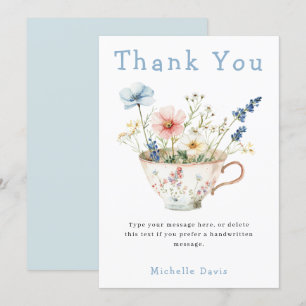 Carte De Remerciements Spring Floral Fête des mariées Tea Party