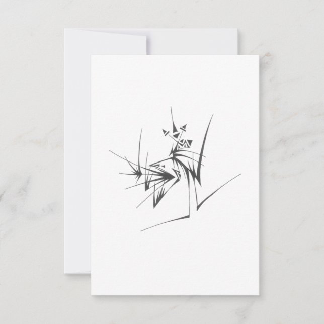 Carte De Remerciements Sprite Black White Abstract Tribal Tattoo Art (Devant)