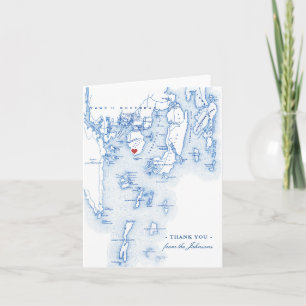 Carte De Remerciements Spruce Point Inn Boothbay Harbour Map Mariage