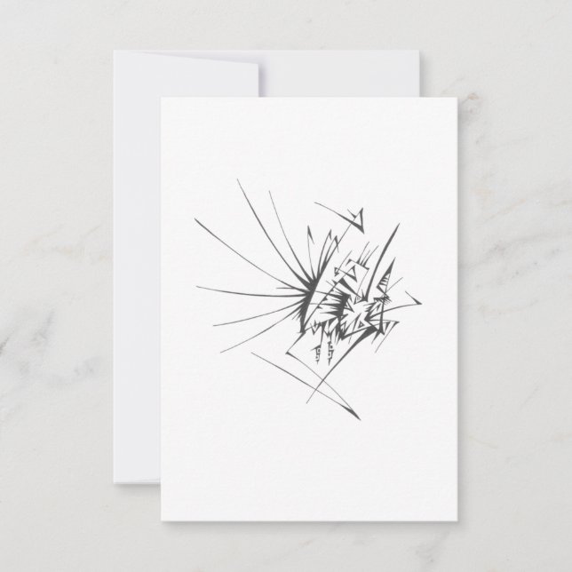Carte De Remerciements Square Black White Abstract Tribal Tattoo Art (Devant)