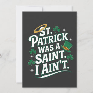 Carte De Remerciements St. Patrick était un Saint, je n'ai pas drôle
