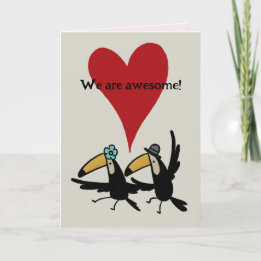 Carte De Remerciements St. Valentine’s Day card: Awesome Two Toucans