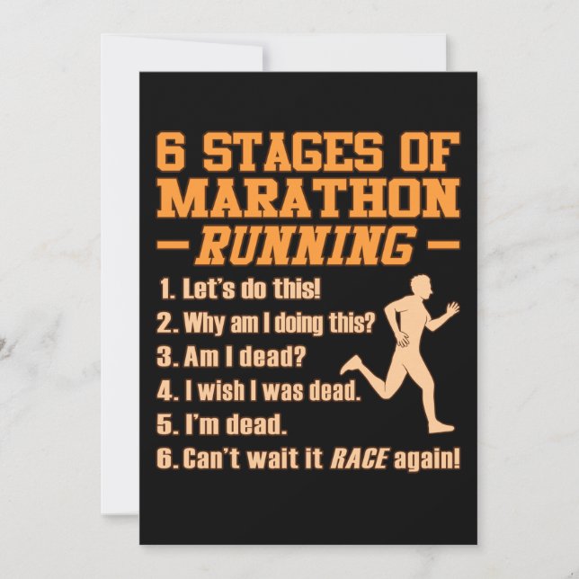 Carte De Remerciements Stades De Marathon Coureur Sarcastique Graphi (Devant)