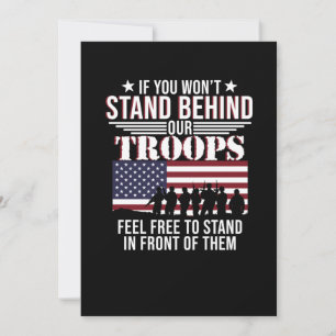 Carte De Remerciements Stand Behind Our Troops