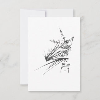 Carte De Remerciements Star Black White Abstract Tribal Tattoo Art