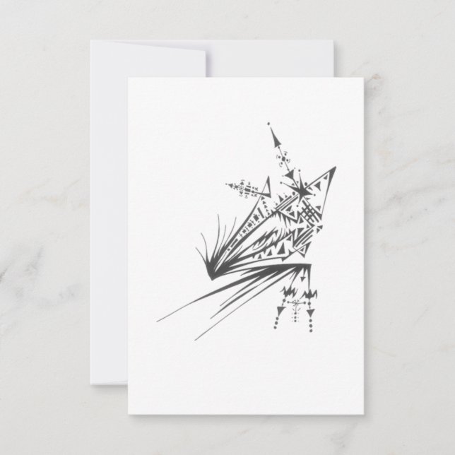 Carte De Remerciements Star Black White Abstract Tribal Tattoo Art (Devant)